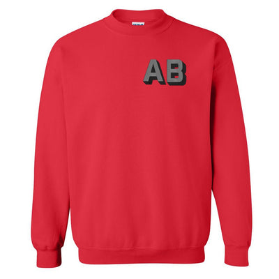Initialed Shadow Block Team Color Sweatshirt - United Monograms