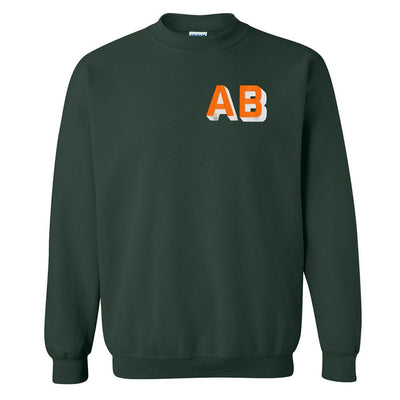 Initialed Shadow Block Team Color Sweatshirt - United Monograms