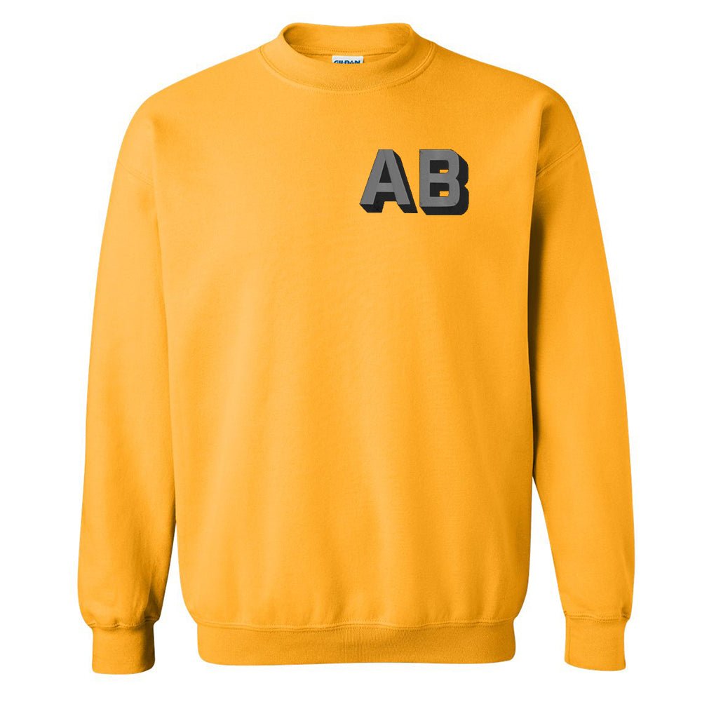 Initialed Shadow Block Team Color Sweatshirt - United Monograms