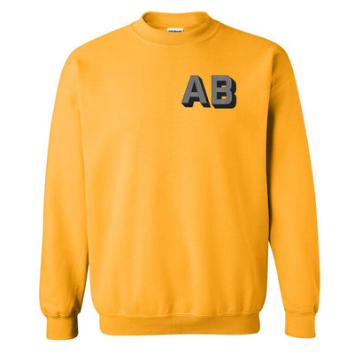 Initialed Shadow Block Team Color Sweatshirt - United Monograms