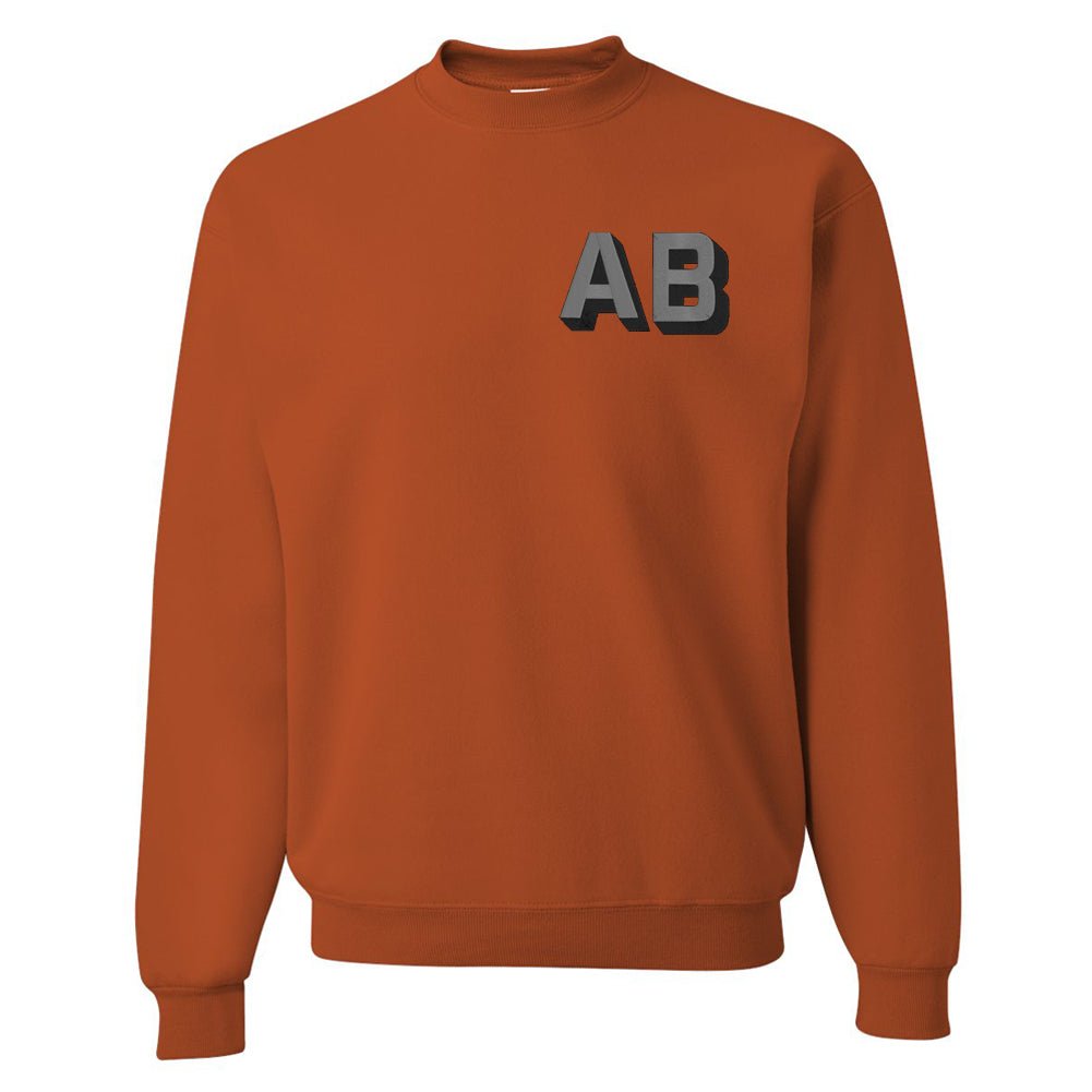 Initialed Shadow Block Team Color Sweatshirt - United Monograms