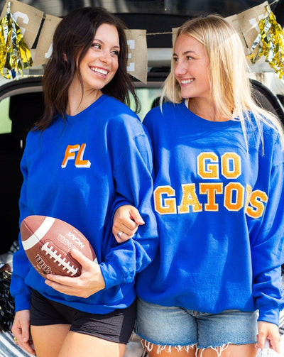 Initialed Shadow Block Team Color Sweatshirt - United Monograms