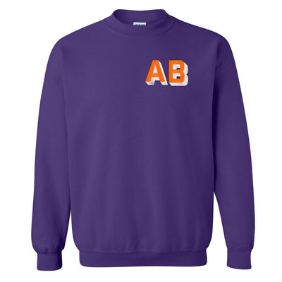 Initialed Shadow Block Team Color Sweatshirt - United Monograms