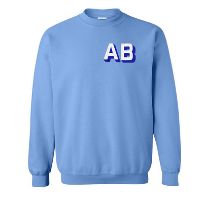 Initialed Shadow Block Team Color Sweatshirt - United Monograms