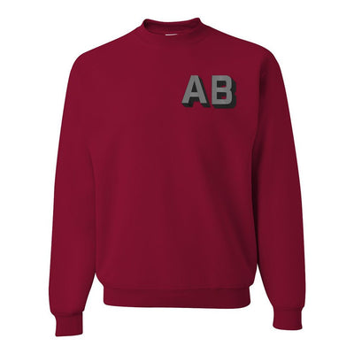 Initialed Shadow Block Team Color Sweatshirt - United Monograms