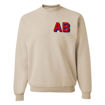 Initialed Shadow Block Team Color Sweatshirt - United Monograms