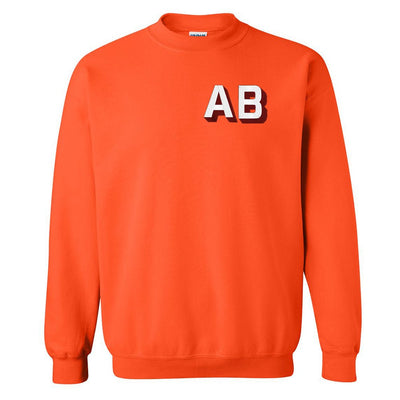 Initialed Shadow Block Team Color Sweatshirt - United Monograms