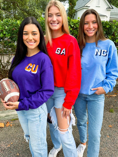 Initialed Shadow Block Team Color Sweatshirt - United Monograms
