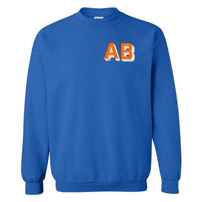 Initialed Shadow Block Team Color Sweatshirt - United Monograms