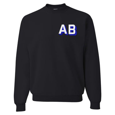 Initialed Shadow Block Team Color Sweatshirt - United Monograms