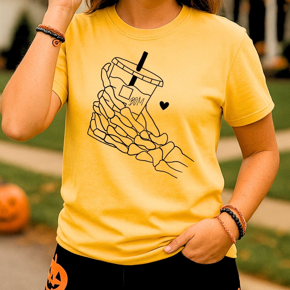 Initialed 'Skeleton Iced Coffee' T-Shirt - United Monograms