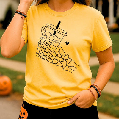 Initialed 'Skeleton Iced Coffee' T-Shirt - United Monograms