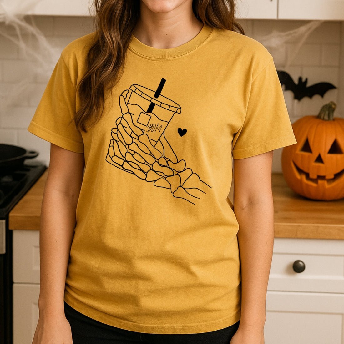 Initialed 'Skeleton Iced Coffee' T-Shirt - United Monograms