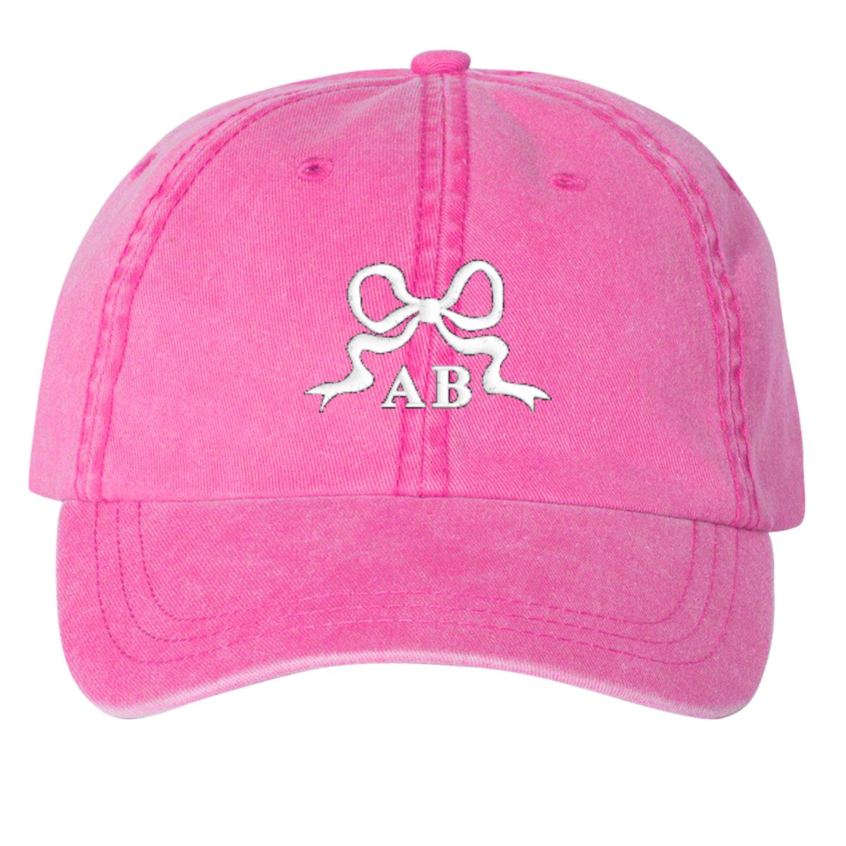 Initialed 'Tiny Bow' Baseball Hat - United Monograms