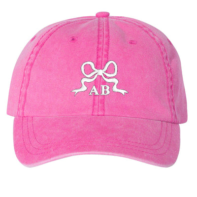 Initialed 'Tiny Bow' Baseball Hat - United Monograms