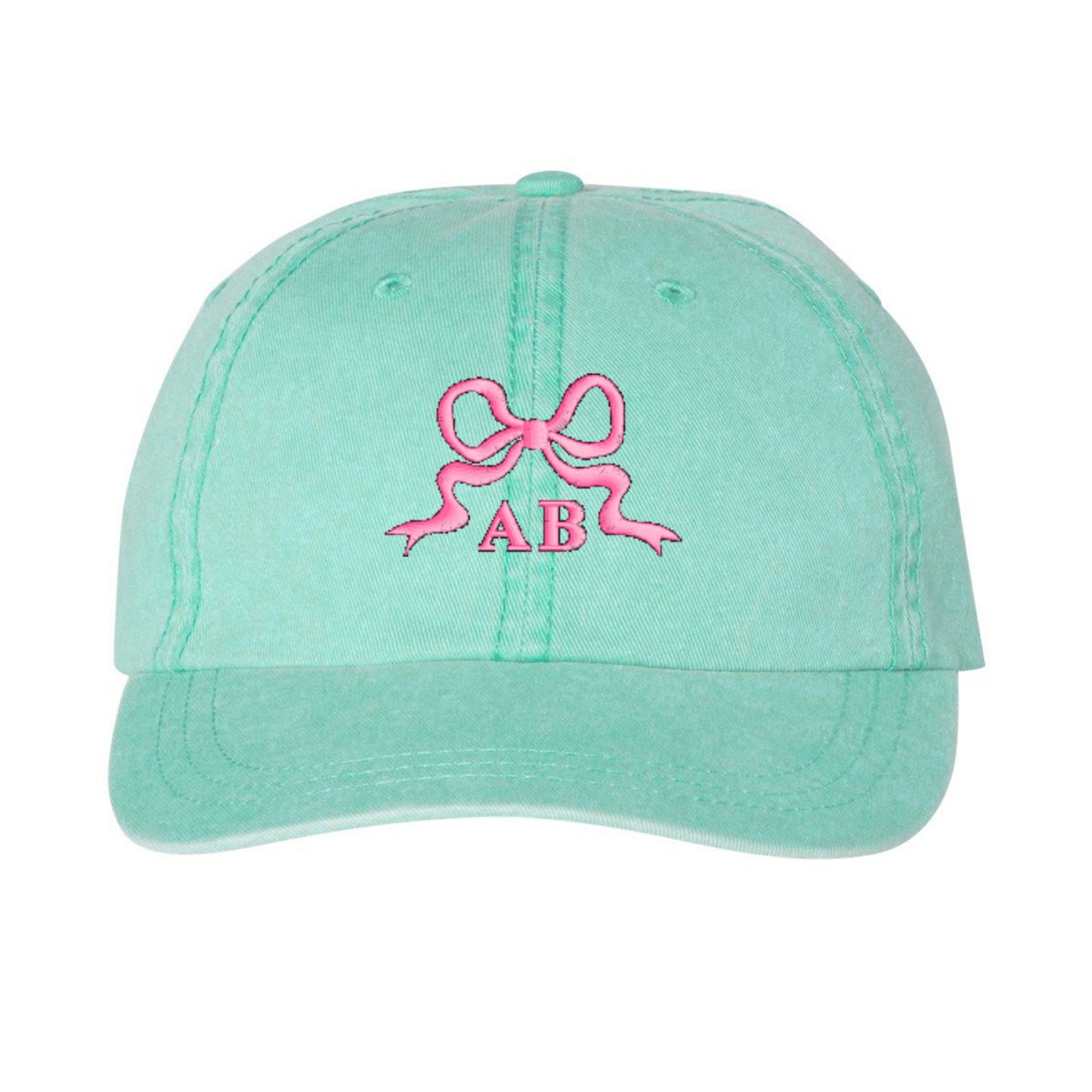 Initialed 'Tiny Bow' Baseball Hat - United Monograms