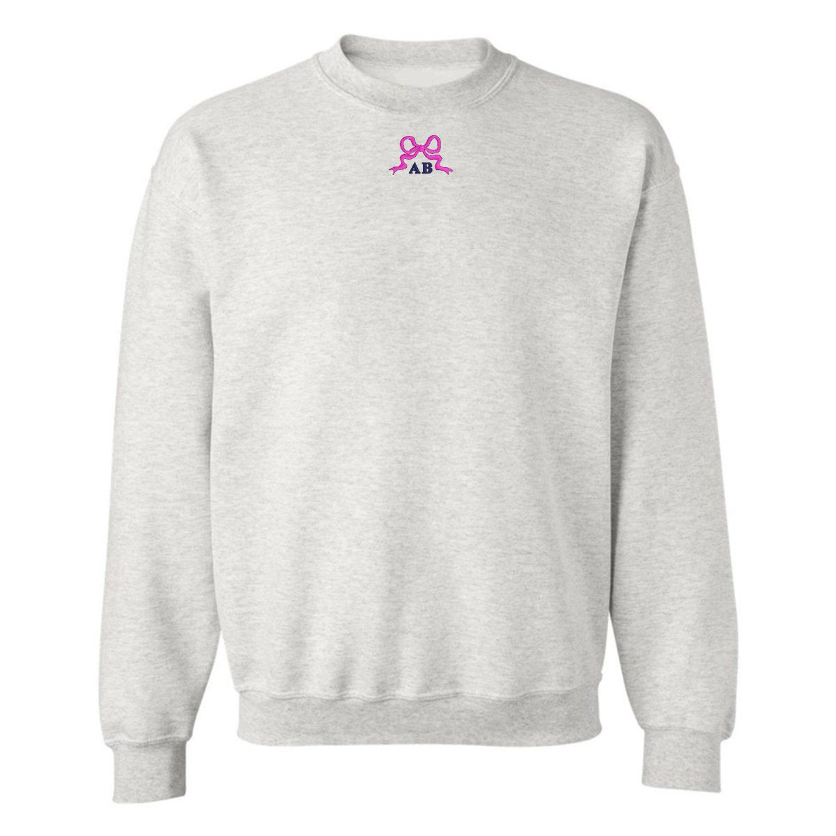 Initialed 'Tiny Bow' Crewneck Sweatshirt - United Monograms