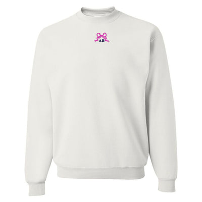 Initialed 'Tiny Bow' Crewneck Sweatshirt - United Monograms