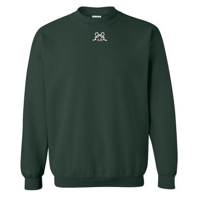 Initialed 'Tiny Bow' Crewneck Sweatshirt - United Monograms