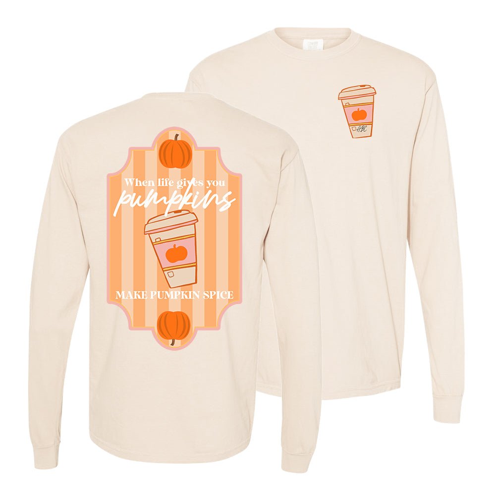 Initialed 'When Life Gives You Pumpkins' Front & Back Long Sleeve - United Monograms