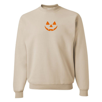 Jack-O-Lantern Face Pumpkin Crewneck Sweatshirt - United Monograms