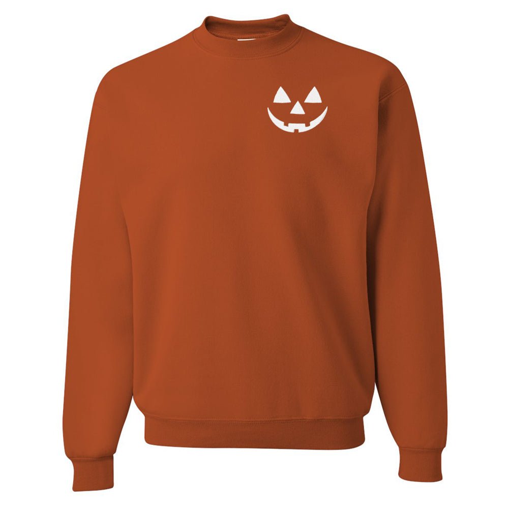 Jack-O-Lantern Face Pumpkin Crewneck Sweatshirt - United Monograms