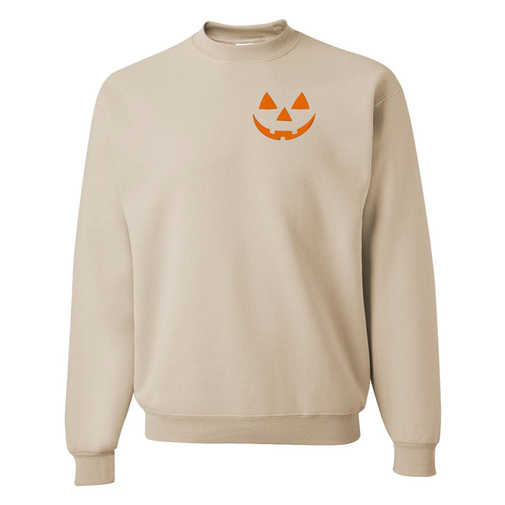 Jack-O-Lantern Face Pumpkin Crewneck Sweatshirt - United Monograms