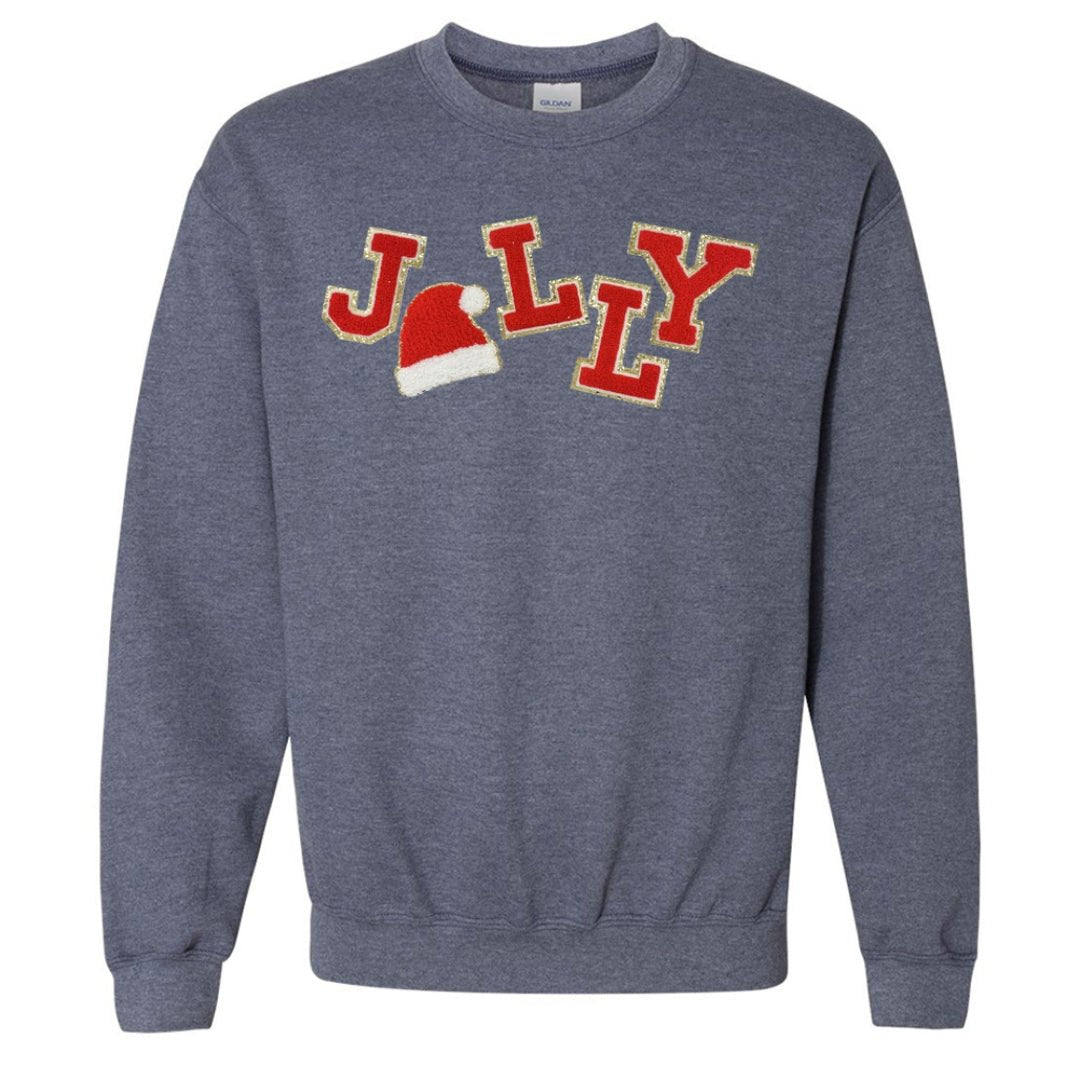 'Jolly Babe' Santa Letter Patch Sweatshirt - United Monograms