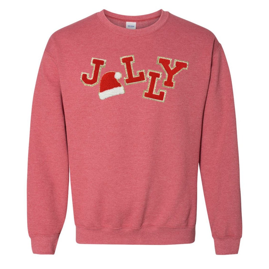 'Jolly Babe' Santa Letter Patch Sweatshirt - United Monograms