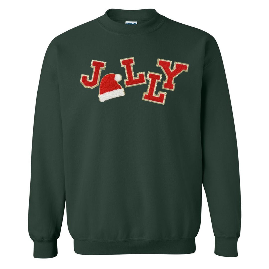 'Jolly Babe' Santa Letter Patch Sweatshirt - United Monograms