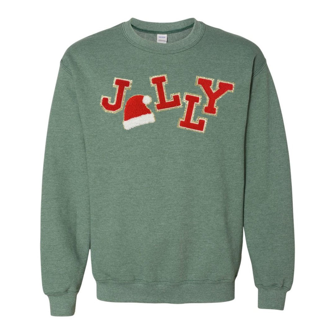 'Jolly Babe' Santa Letter Patch Sweatshirt - United Monograms