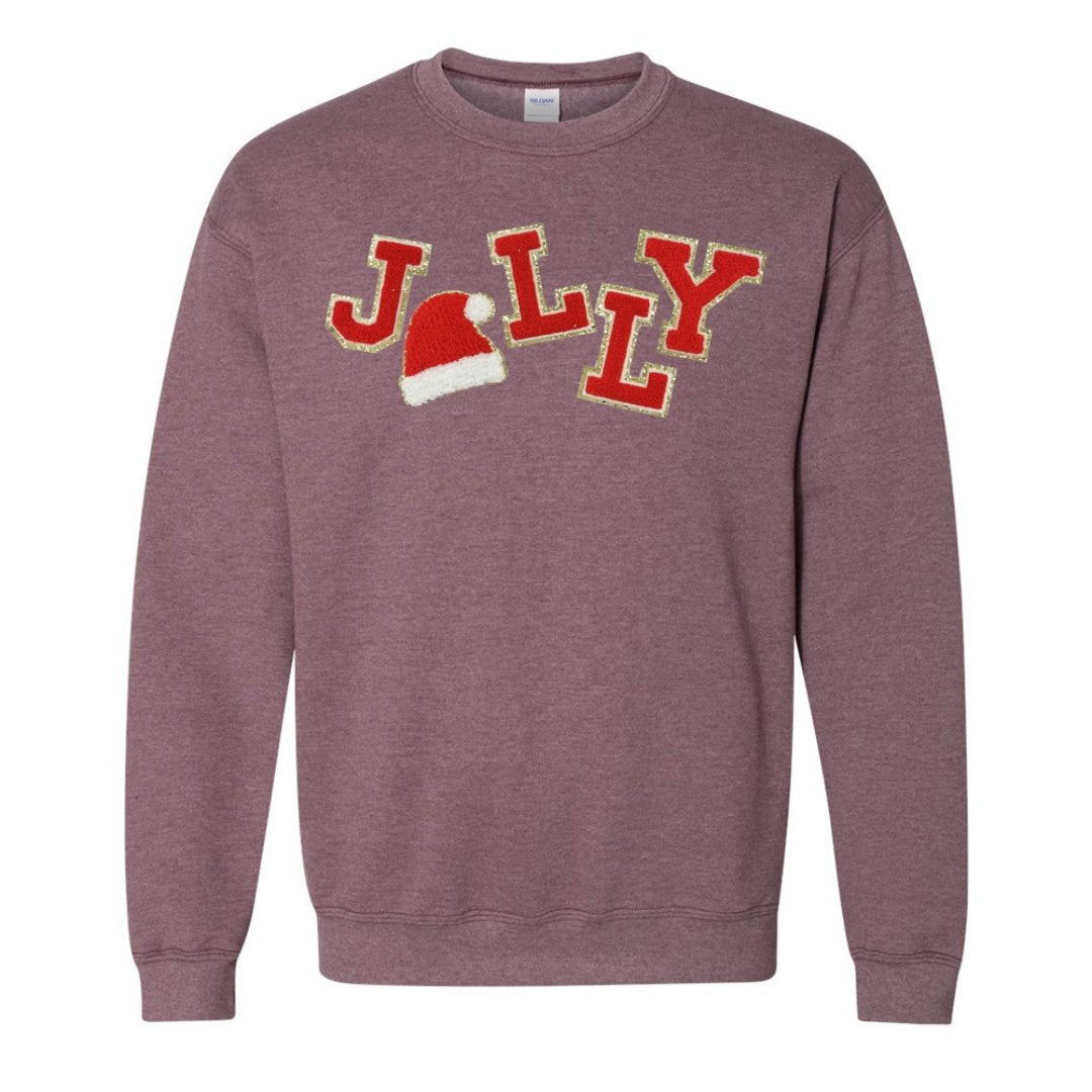 'Jolly Babe' Santa Letter Patch Sweatshirt - United Monograms