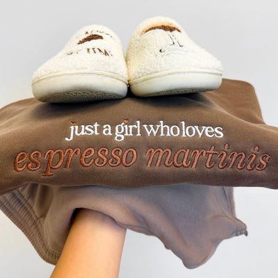 'Just A Girl Who Loves Espresso Martinis' Cozy Crew - United Monograms