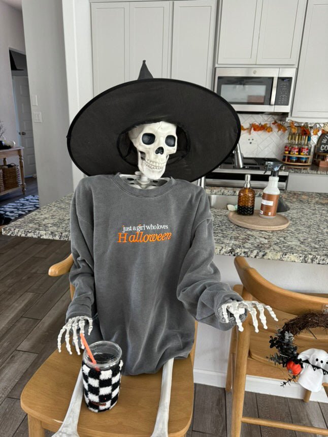 'Just A Girl Who Loves Halloween' Cozy Crew - United Monograms