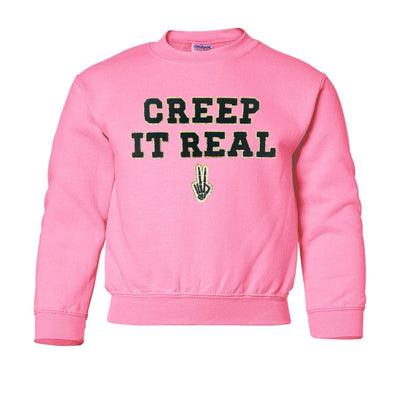 Kids 'Creep It Real' Letter Patch Crewneck Sweatshirt - United Monograms