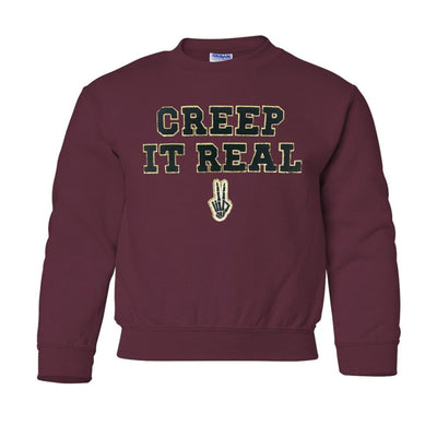 Kids 'Creep It Real' Letter Patch Crewneck Sweatshirt - United Monograms