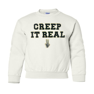 Kids 'Creep It Real' Letter Patch Crewneck Sweatshirt - United Monograms