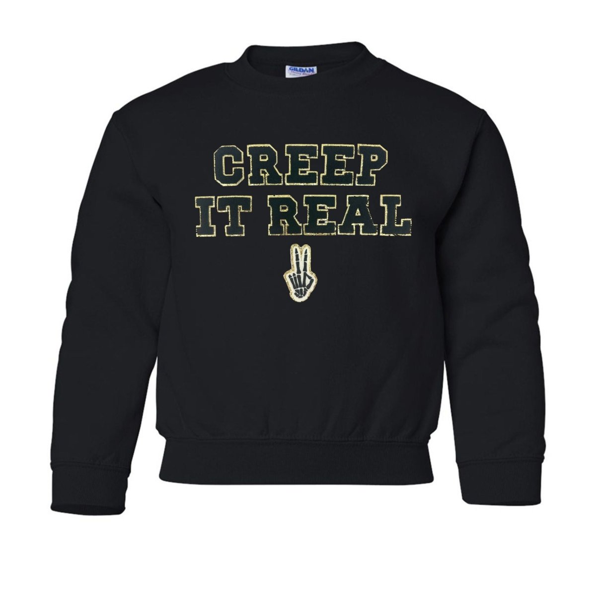 Kids 'Creep It Real' Letter Patch Crewneck Sweatshirt - United Monograms