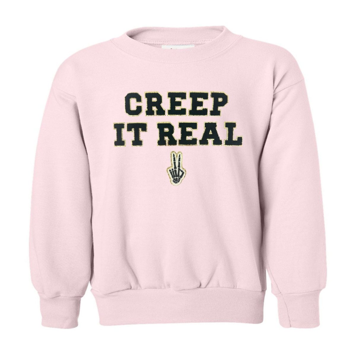 Kids 'Creep It Real' Letter Patch Crewneck Sweatshirt - United Monograms