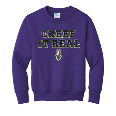 Kids 'Creep It Real' Letter Patch Crewneck Sweatshirt - United Monograms