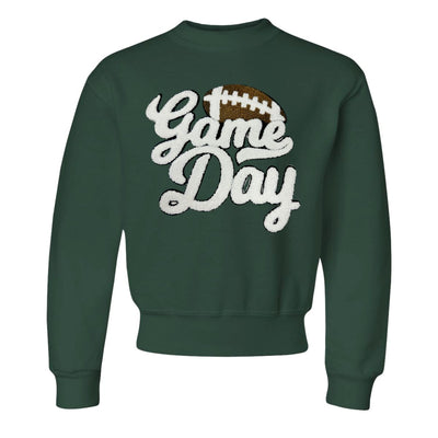Kids Football 'Game Day' Letter Patch Crewneck Sweatshirt - United Monograms