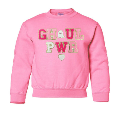 Kids 'Ghoul Pwr' Letter Patch Crewneck Sweatshirt - United Monograms