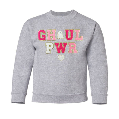 Kids 'Ghoul Pwr' Letter Patch Crewneck Sweatshirt - United Monograms