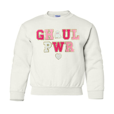 Kids 'Ghoul Pwr' Letter Patch Crewneck Sweatshirt - United Monograms