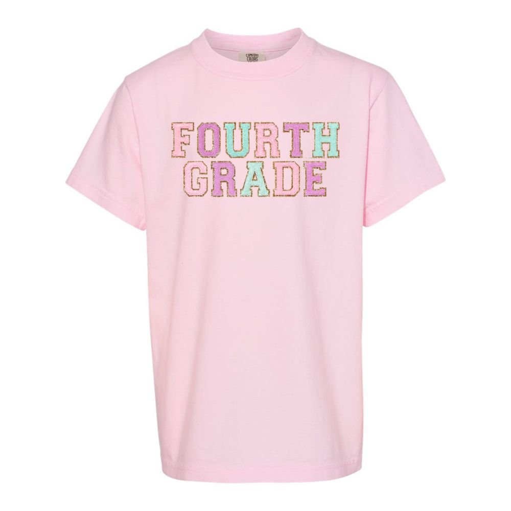 Kids Grade Goals Letter Patch T-Shirt - United Monograms