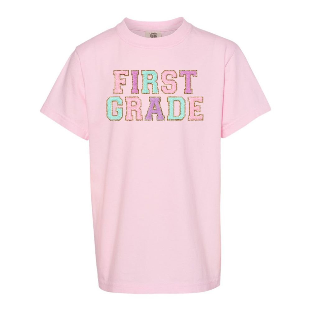 Kids Grade Goals Letter Patch T-Shirt - United Monograms