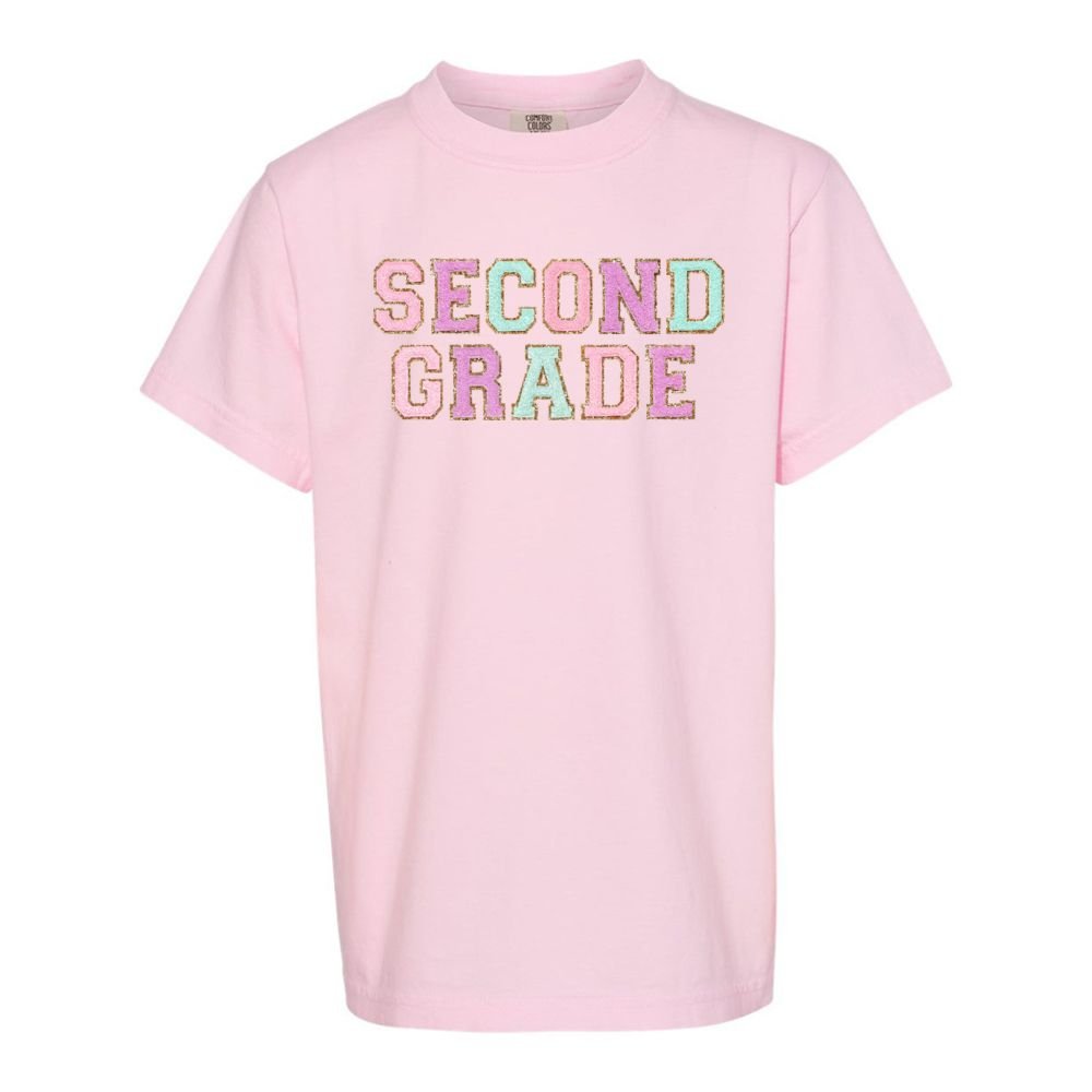 Kids Grade Goals Letter Patch T-Shirt - United Monograms