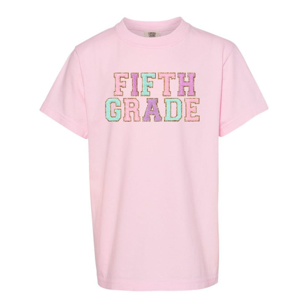 Kids Grade Goals Letter Patch T-Shirt - United Monograms