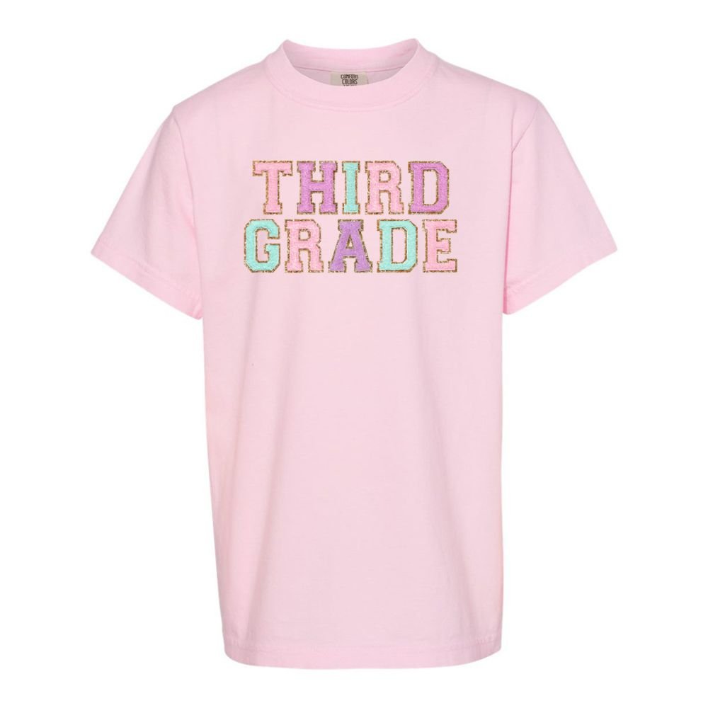 Kids Grade Goals Letter Patch T-Shirt - United Monograms