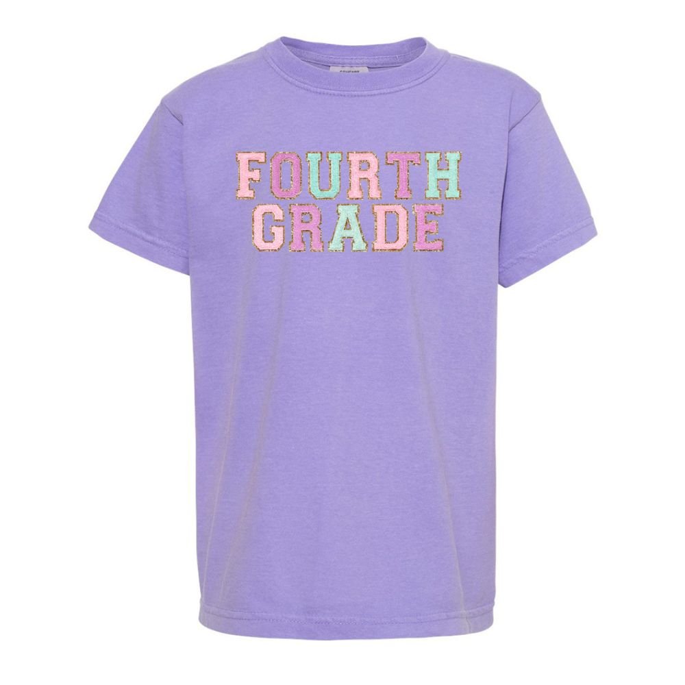 Kids Grade Goals Letter Patch T-Shirt - United Monograms